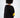 Back view of the ALPES Black Ribbed Crop Top featuring bold yellow sleeve accents on a model.