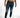 Men's Nixon blue distressed jeans with ripped knees and a faded wash, styled with white sneakers.