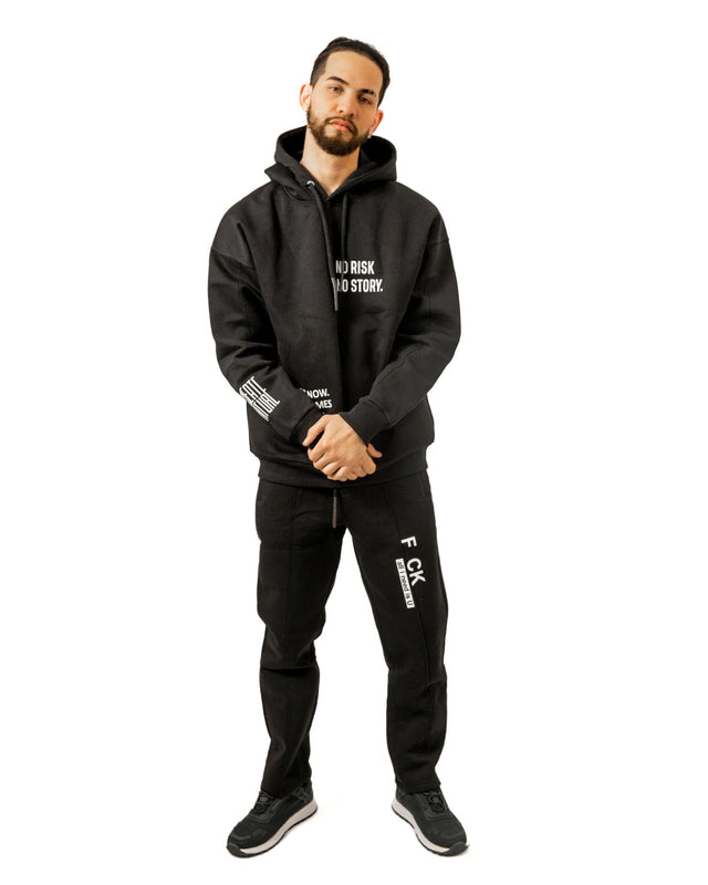 No Risk Pants Set in Black – full-length front view