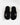 Carbon black cloud- furry slippers for women, featuring fluffy and brand logo on a white background.