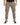 Casual beige pants with zippered pockets and elastic cuffs, paired with black and white sneakers.