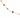Delicate gold chain anklet featuring colorful beads in red, blue, black, and light blue.