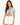A woman models a light blue cropped top with a V-neck and gathered front, paired with white high-waisted shorts.