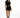 Gia Padded T-Shirt in Black – full-length front view