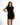 Gia Padded T-Shirt in Black – front close-up