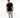 Man in Odin light grey distressed jeans with ripped knees and a black streetwear graphic t-shirt.