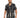 A man models a short-sleeve shirt with a black and cream tie-dye pattern, featuring a relaxed collar and buttons.