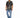 A man stands wearing a short-sleeve black shirt with a cream abstract pattern, paired with light blue jeans and white...