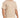 A man is wearing a short-sleeve, beige t-shirt paired with dark jeans, showcasing a casual style.