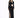 A fitted black dress with long sleeves, side cutouts, and a thigh-high slit, paired with black heels.