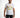 Model wearing a white Painted King graphic streetwear tee with a colorful paint-splatter crown and distressed black jeans.