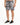 Male model wearing black and white palm leaf patterned shorts with a drawstring waist and black sneakers.