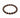 A circular bracelet featuring black matte beads interspersed with copper-colored metal rings.