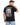 Black t-shirt featuring a graphic design with two characters, mystical elements, and text about a wizarding school.
