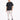 Light beige cargo pants with side pockets, paired with a black t-shirt and stylish black sneakers.