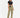 A model stands wearing olive green pants with a black belt, paired with a cropped black top and white sneakers.