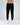 Black cargo joggers with side pockets, featuring a drawstring waist and paired with white sneakers.