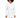 A model with an afro wears a white hooded dress featuring side pockets and a unique curved hemline.
