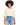 A model with curly hair wears a cropped, cream-colored top paired with distressed denim shorts.