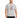 A man wearing a light gray t-shirt with colorful graphic text and black shorts, standing against a white background.