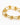 Gold bracelet featuring interlinked oval shapes and spherical accents, creating a modern and stylish design.