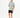 Model in the Popit Grey Oversized Shirt with white chest text, black streetwear shorts, and black sneakers.