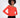 Model in a bright red, long-sleeve off-the-shoulder top with a ribbed texture and black drawstring pants.