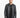 A man wearing a fitted black jacket with ribbed shoulder details and a zippered front, paired with a black t-...