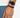 A close-up of a hand wearing a braided brown bracelet alongside a black watch on a denim background.
