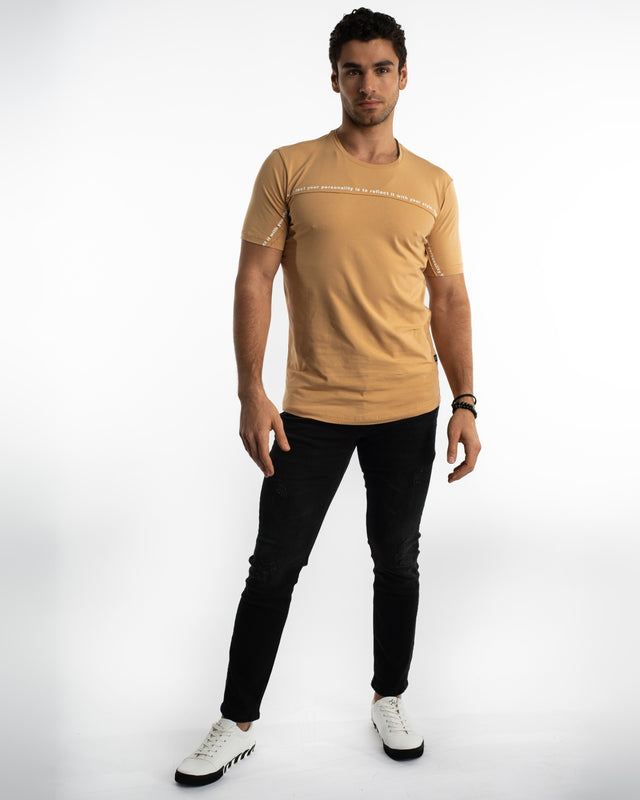 Reflect Your Style T-Shirt in Mink – full-length front view