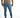 Back view of Carbon Jairo blue washed skinny jeans for men with distressed streetwear details and a branded waist patch.