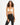Essential Ribbed Bralette Top in off-white textured fabric with thin straps and gold front clasp on a model.