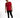 A young man poses in a red short-sleeve shirt with the word "REVOLUTION" printed on the front, paired with black jean...