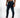 Men's Carbon Jaxx jeans in dark blue washed denim with distressed detailing and paint splatters.