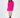 Model wearing the Brooke hot pink oversized knit sweater with shoulder cut-outs and a mock neck.
