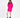 Model in vibrant hot pink Brooke Sweater featuring an oversized knit fit arm cut-outs with black combat boots.
