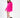 Brooke hot pink oversized knit sweater with elbow cut-outs, styled with black platform boots on white background.