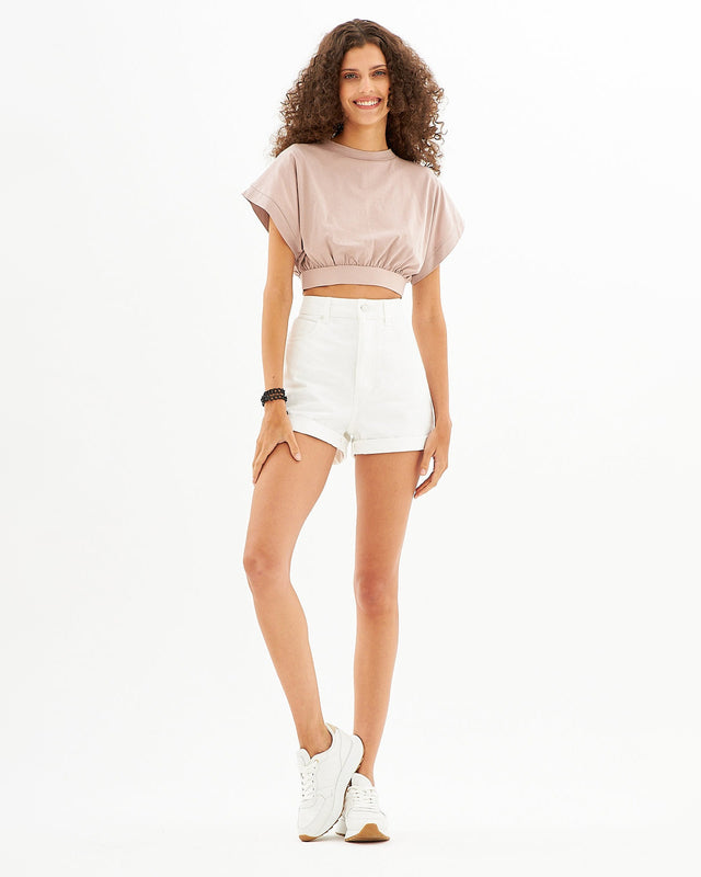 Ribbed Tie in Gallnut – full-length front view