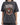 A loose-fitting, dark gray t-shirt featuring a graphic of an eagle and bold text in a vintage style.