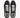 Black canvas sneakers with white laces and a minimalist design, viewed from above on a white background.