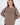 Model wearing a brown California Top oversized sweatshirt with San Francisco embroidery and drop shoulder seams.
