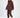 Model wearing the Jolene burgundy two-piece pants set with cold-shoulder sweatshirt and matching joggers.