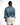 Back view of the oversized Jolie blue washed denim jacket featuring a distressed frayed hem and streetwear fit.