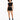 A model stands confidently in black shorts featuring unique cut-out details, paired with a matching cropped top and b...