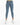 Light blue high-waisted jeans with a slim fit, paired with white sneakers and a fitted top.