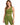 A model poses in a fitted olive green crop top and matching high-waisted shorts, showcasing a stylish athletic look.