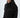 A young man wearing a black hoodie with a front pocket and subtle graphic detailing on the hood.