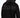 A person wearing a black hoodie with bold, stylized text on the back, showcasing a modern streetwear design.