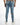 Rear view of Kase blue washed skinny jeans for men.