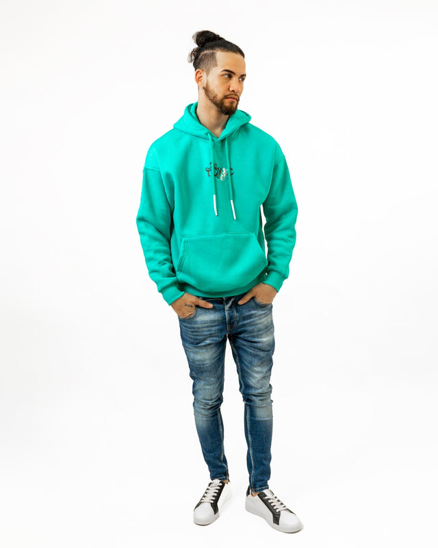Charles Hoodie in Mint – full-length front view